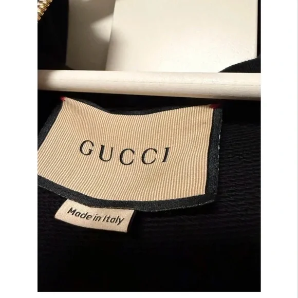 Gucci Black Hoodie with Green and Red Stripe - Picture 3 of 11